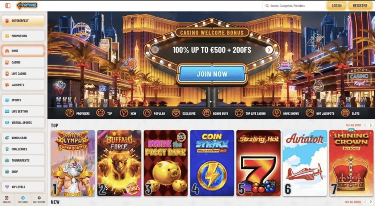 Wyns homepage nuevo casino bono sin deposito